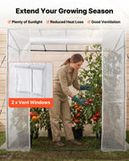 VEVOR Serre de Jardin à Toit Incliné 195x77x168 cm Bâche PE Porte Zippée