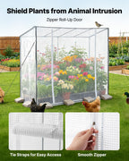 VEVOR Serre de Jardin à Toit Incliné 195x77x168 cm Bâche PE Porte Zippée