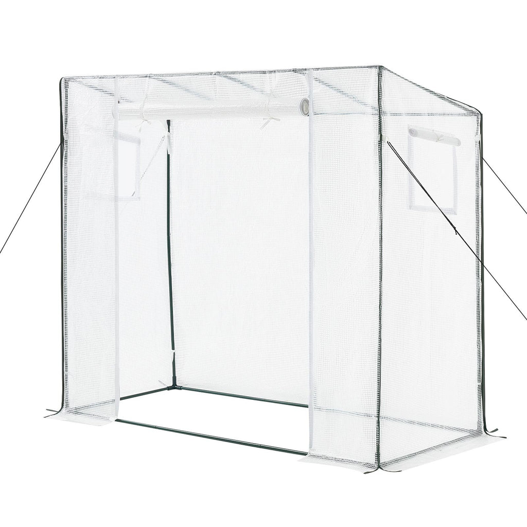 VEVOR Serre de Jardin à Toit Incliné 195x77x168 cm Bâche PE Porte Zippée