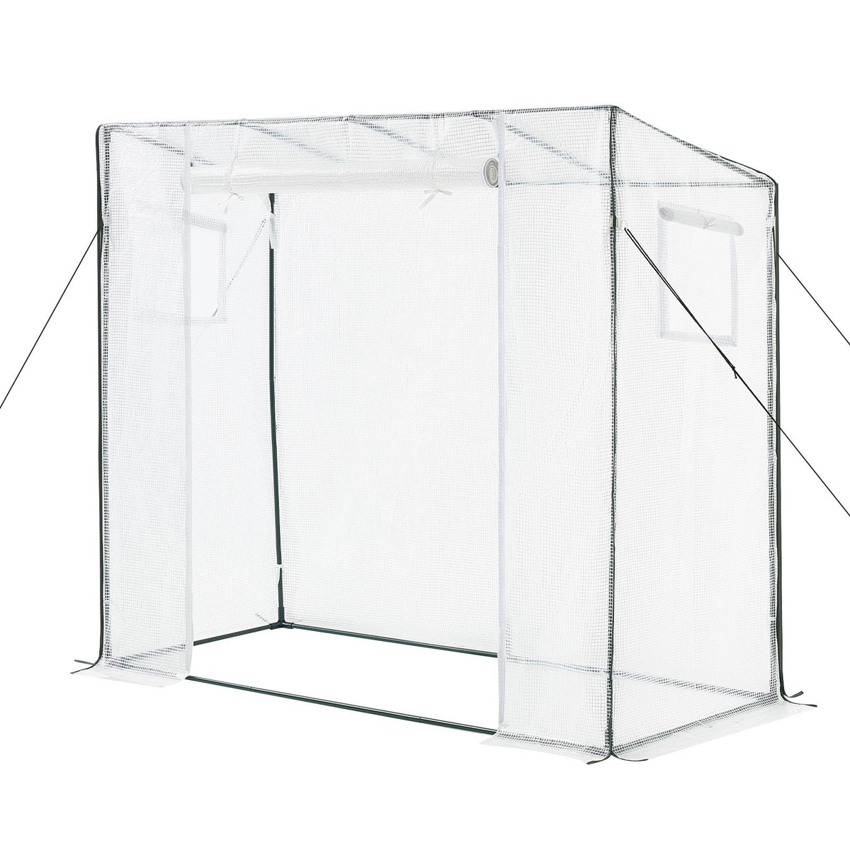 VEVOR Serre de Jardin à Toit Incliné 195x77x168 cm Bâche PE Porte Zippée