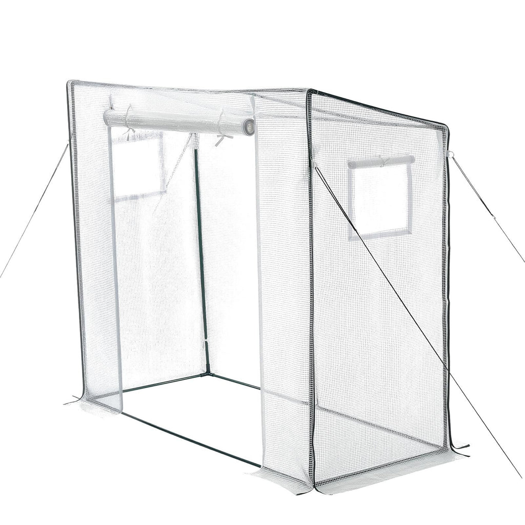 VEVOR Serre de Jardin à Toit Incliné 195x77x168 cm Bâche PE Porte Zippée