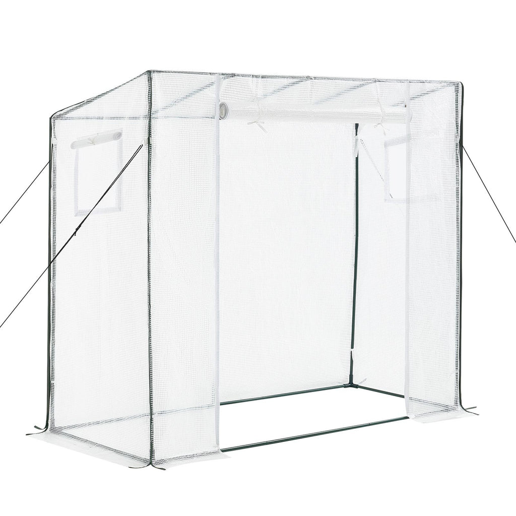 VEVOR Serre de Jardin à Toit Incliné 195x77x168 cm Bâche PE Porte Zippée