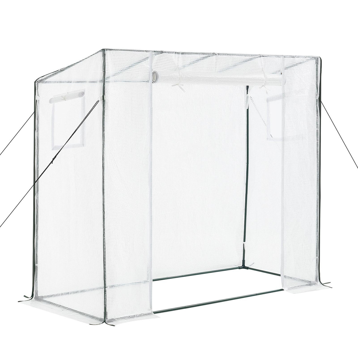 VEVOR Serre de Jardin à Toit Incliné 195x77x168 cm Bâche PE Porte Zippée