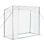 VEVOR Serre de Jardin à Toit Incliné 195x77x168 cm Bâche PE Porte Zippée