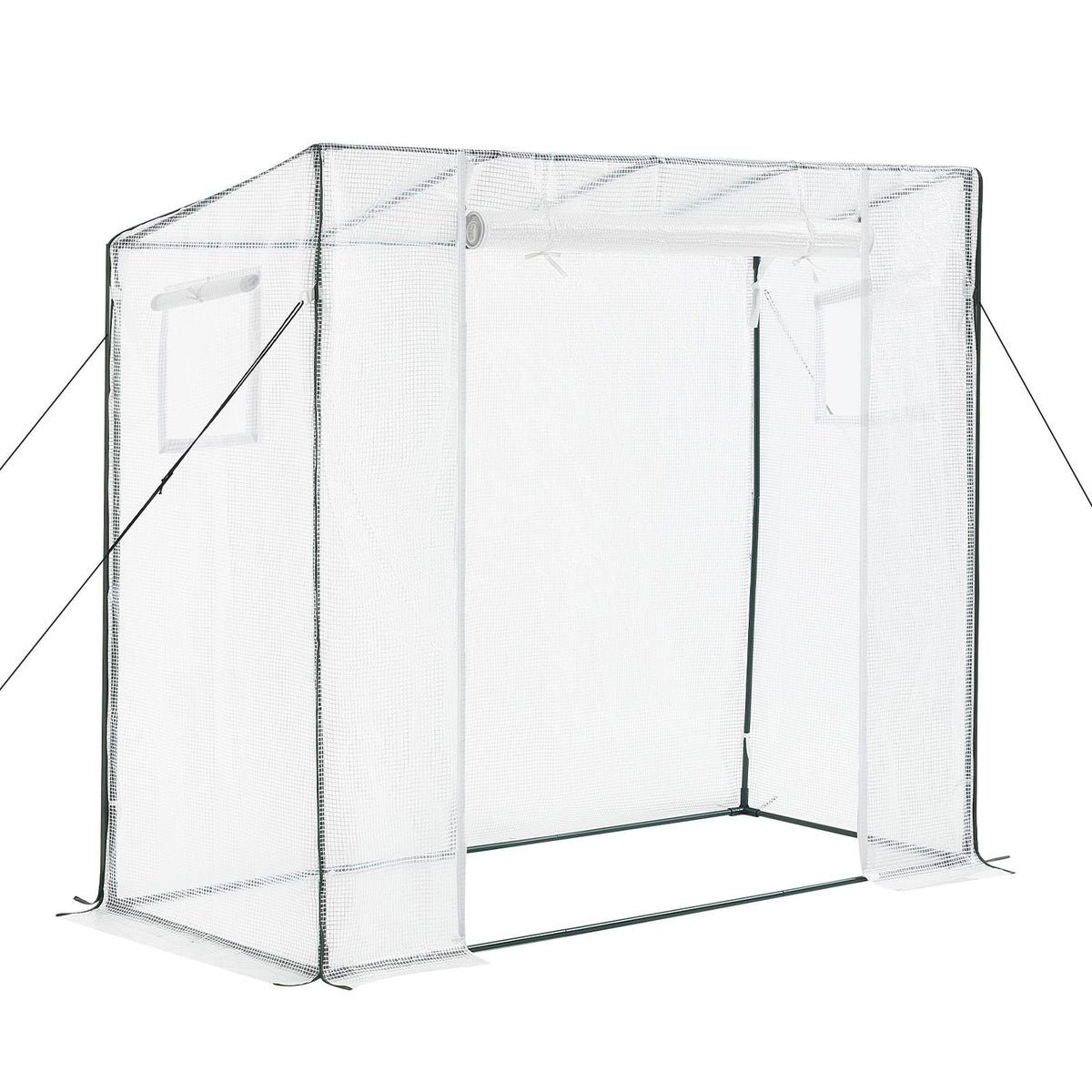VEVOR Serre de Jardin à Toit Incliné 195x77x168 cm Bâche PE Porte Zippée